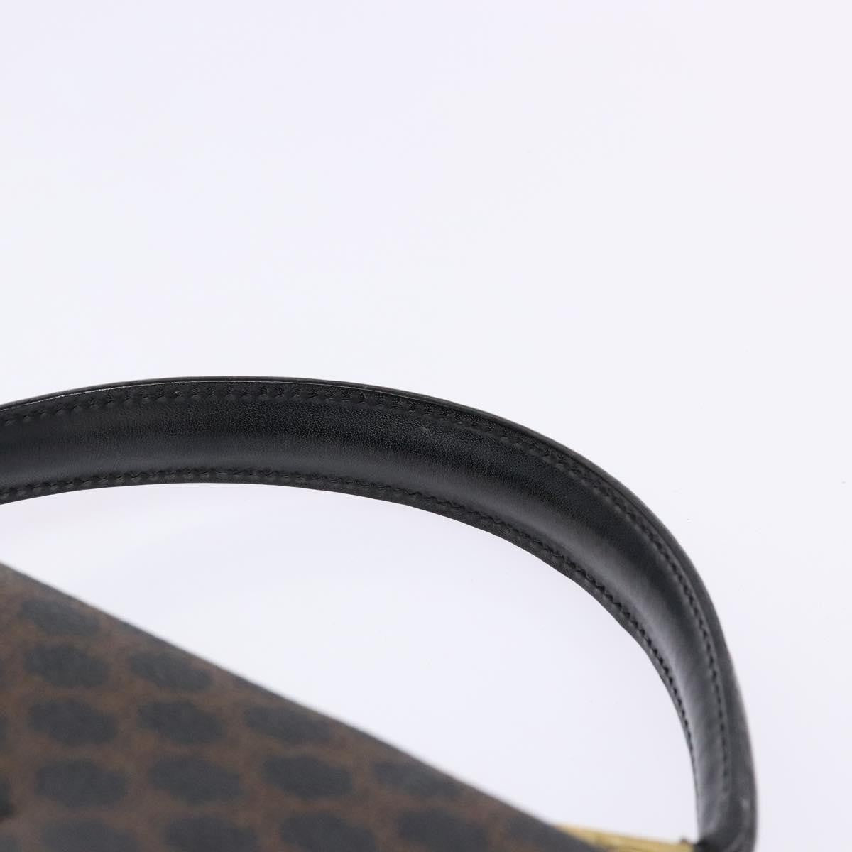 Celine Vintage Convertible Top Handle Bag Macadam Coated Canvas Black Canvas Handbag