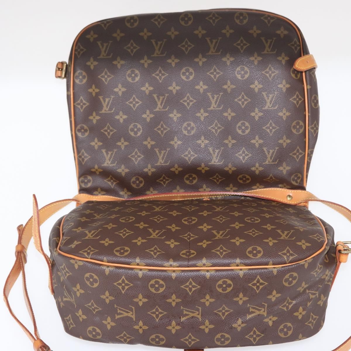Louis Vuitton Saumur Handbag Monogram Canvas Brown Canvas Shoulder Bag