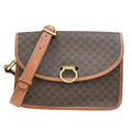Celine Vintage Macadam Shoulder Bag Canvas And Leather Brown Canvas Shoulder Bag Bag