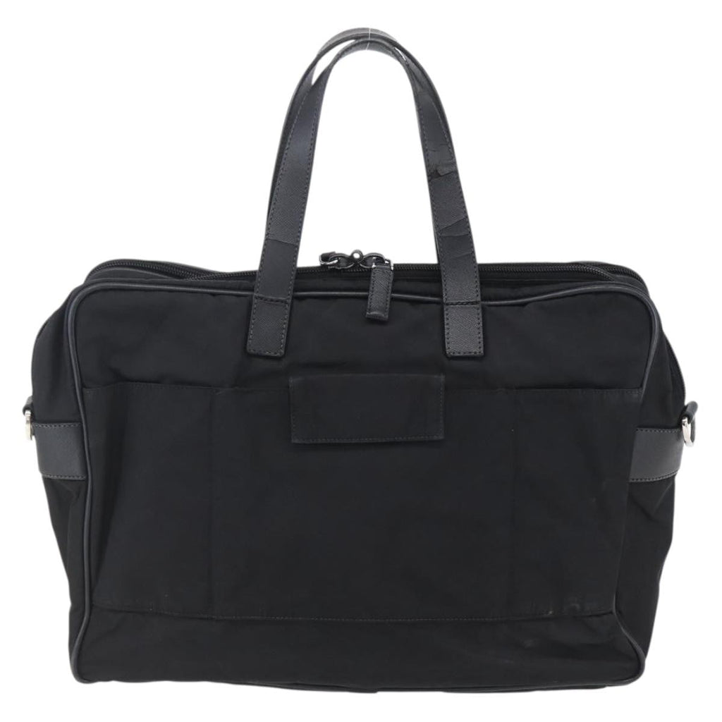 Prada Convertible Front Zip Briefcase Tessuto With Saffiano Leather Black Nylon Briefcase Bag