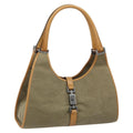 Gucci Vintage Jackie Handbag Canvas Beige Canvas Handbag (Pre-Owned)