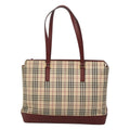 Burberry Nova Check Tote Canvas And Leather Beige Canvas Tote Bag