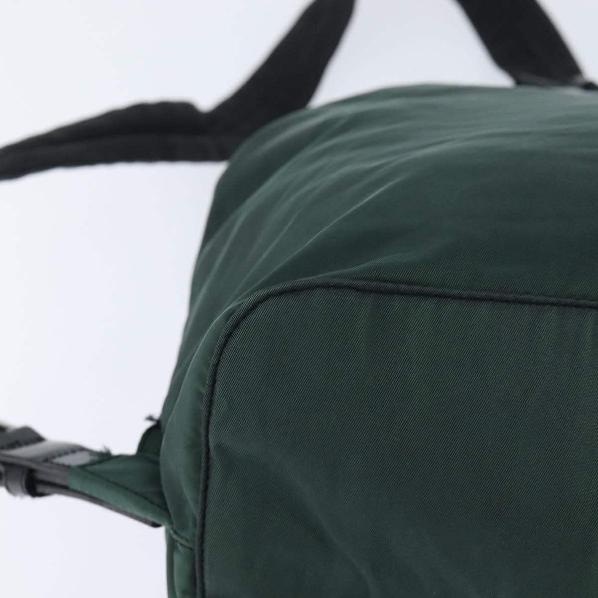 Prada Vela Double Front Pocket Backpack Tessuto With Saffiano Leather Khaki Nylon Backpack Bag