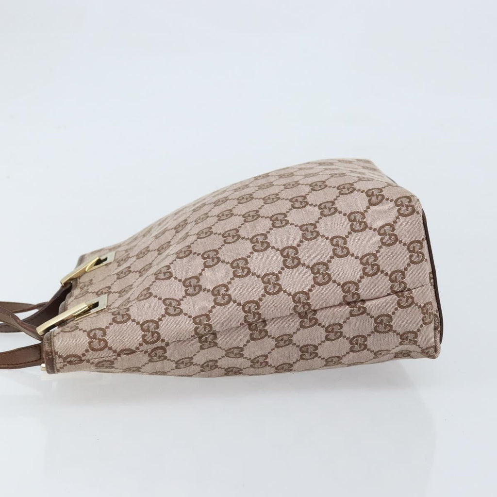 Gucci Vintage Bucket Shopping Tote Gg Canvas Brown Canvas Tote Bag Bag (Pre-Owned)