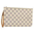 Louis Vuitton Neverfull Pochette Damier White Canvas Clutche & Pouche Bag
