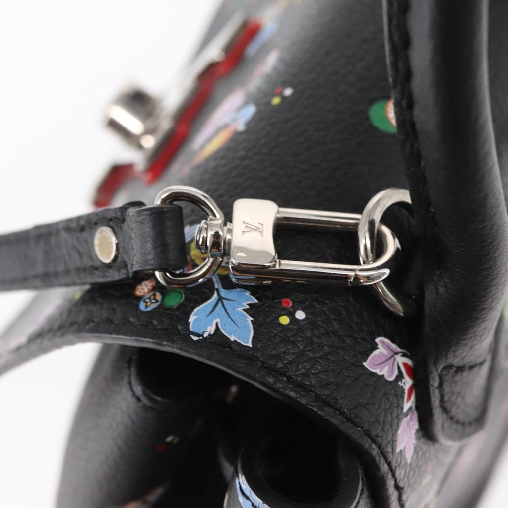 Louis Vuitton Lockme Backpack Floral Printed Leather Black Leather Backpack Bag