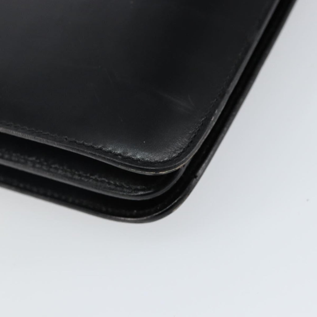Celine Vintage Top Handle Bag Glazed Leather Black Leather Bag