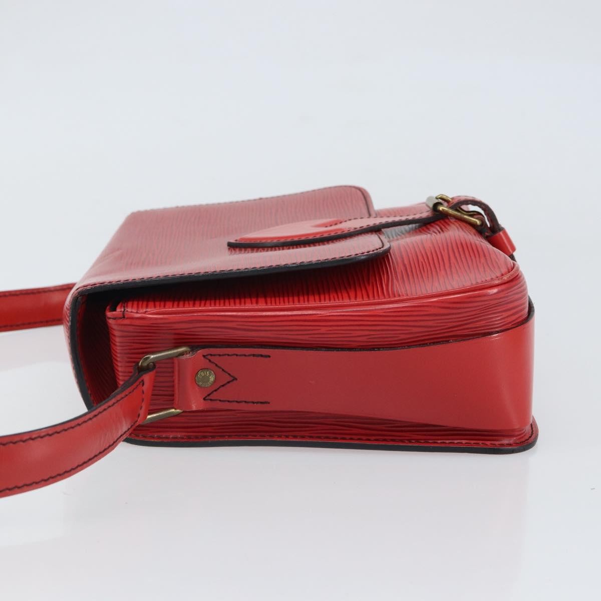 Louis Vuitton Cartouchiere Handbag Epi Leather Red Leather Shoulder Bag