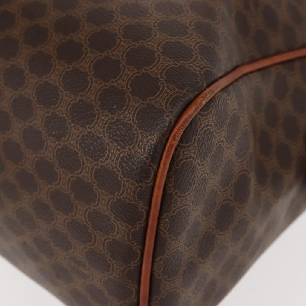 Celine Vintage Macadam Handbag Canvas And Leather Brown Canvas Handbag