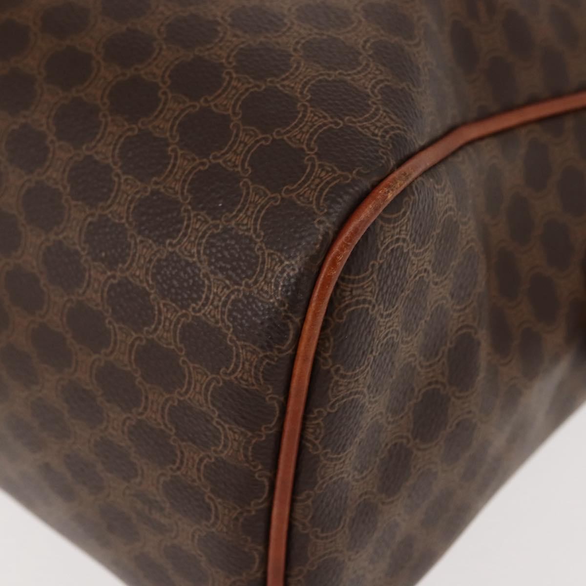 Celine Vintage Macadam Handbag Canvas And Leather Brown Canvas Handbag