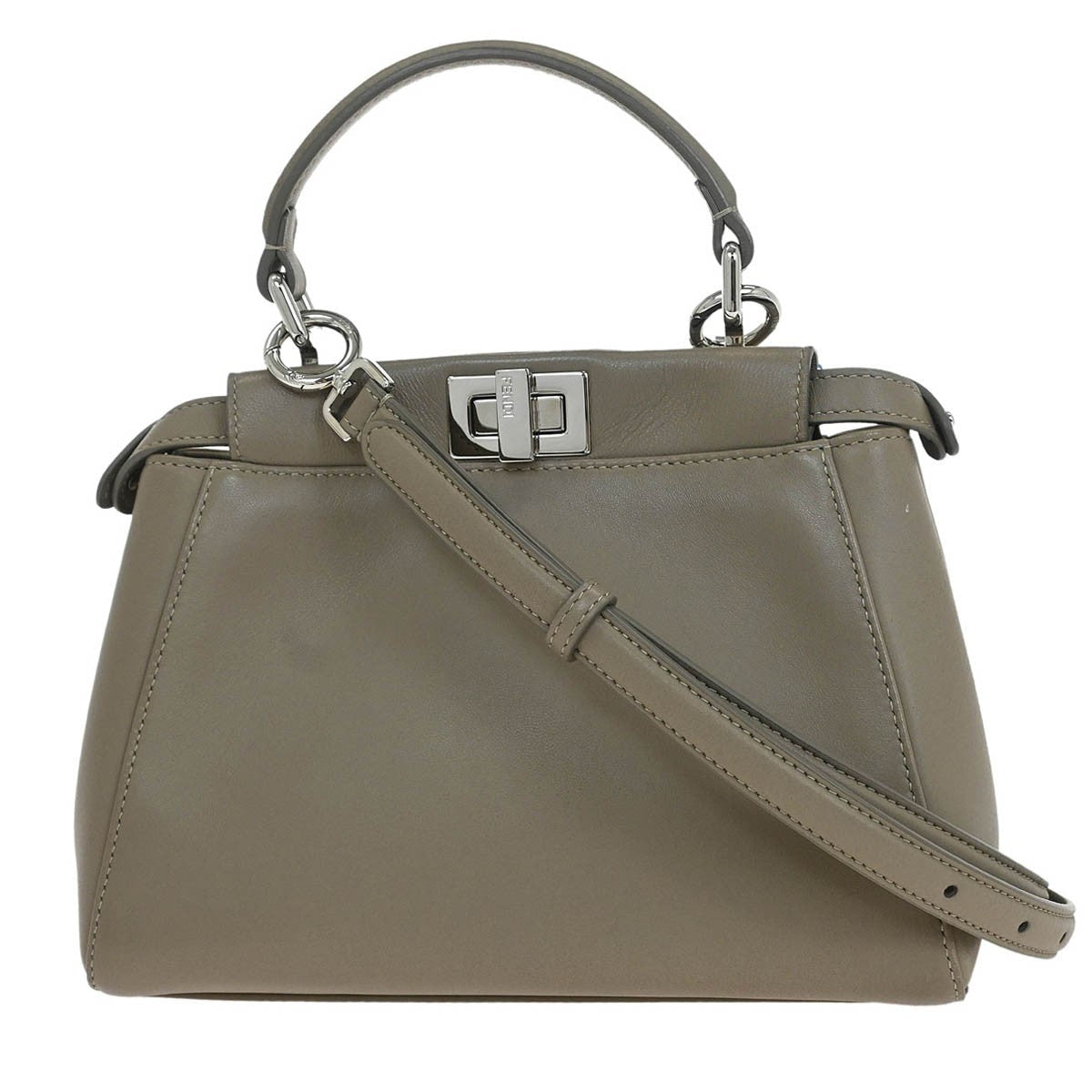 Fendi Peekaboo Bag Leather Gray Leather Handbag