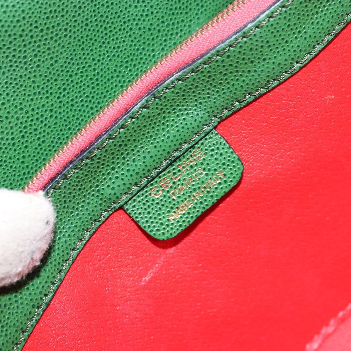 Celine Vintage Shoulder Bag Leather Green Leather Shoulder Bag Bag