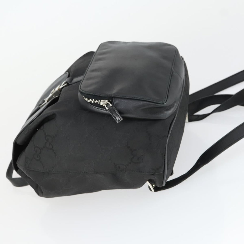 Gucci Vintage Jackie Backpack Gg Canvas Black Canvas Backpack Bag (Pre-Owned)