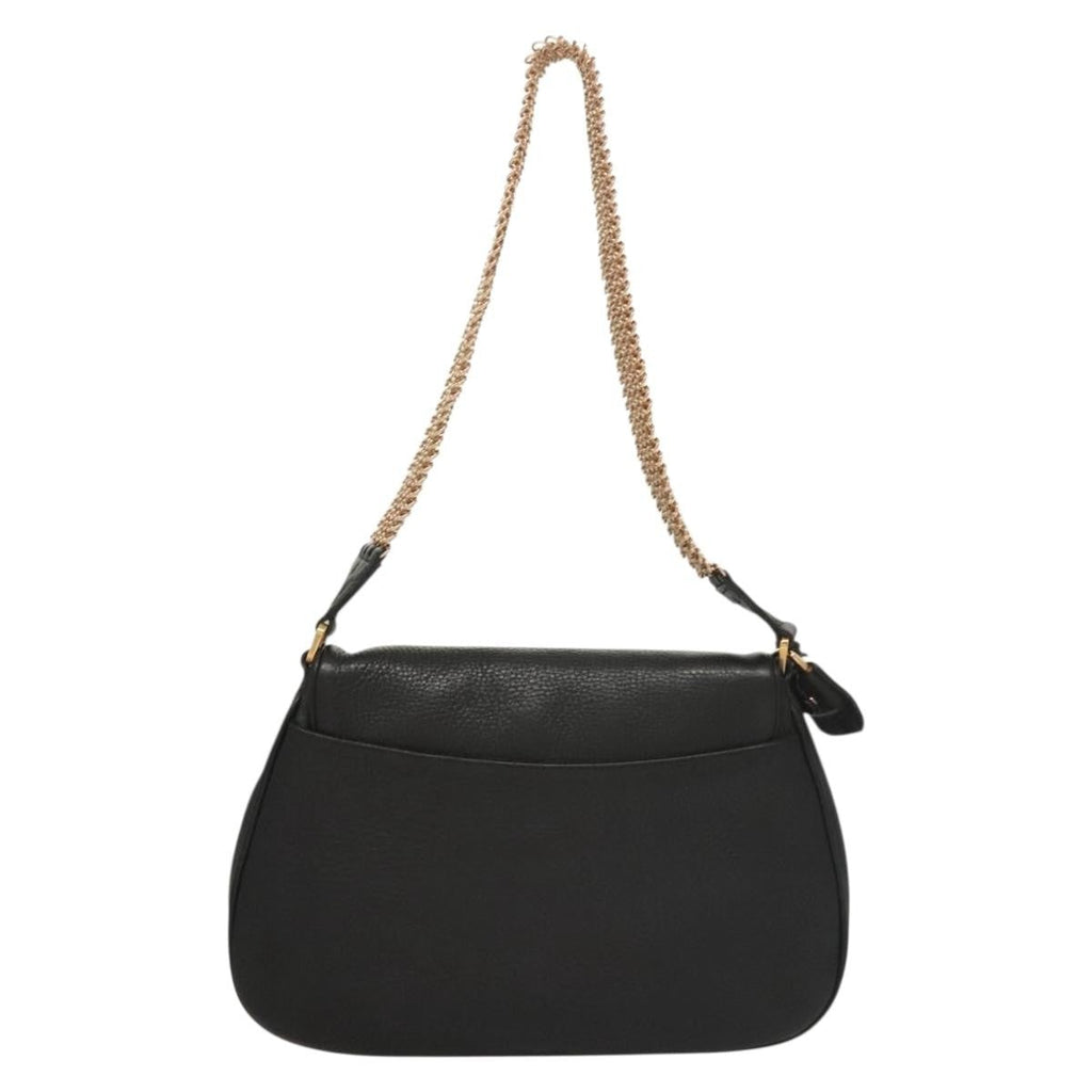 Prada Vintage Chain Flap Shoulder Bag Leather Black Leather Shoulder Bag Bag
