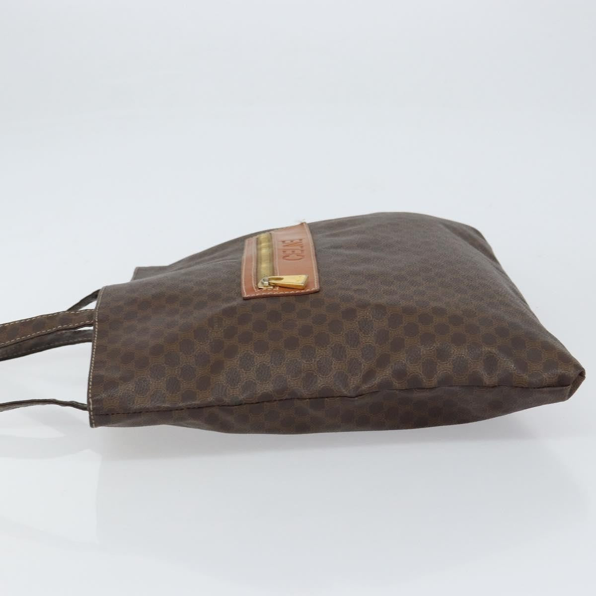 Celine Vintage Macadam Tote Bag Canvas Brown Canvas Tote Bag Bag