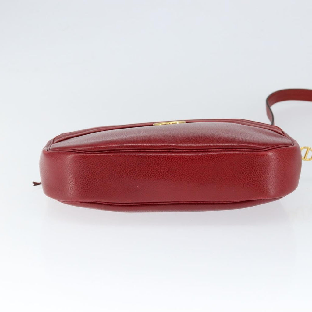 Christian Dior Vintage Shoulder Bag Leather Red Leather Shoulder Bag Bag (Pre-Owned)