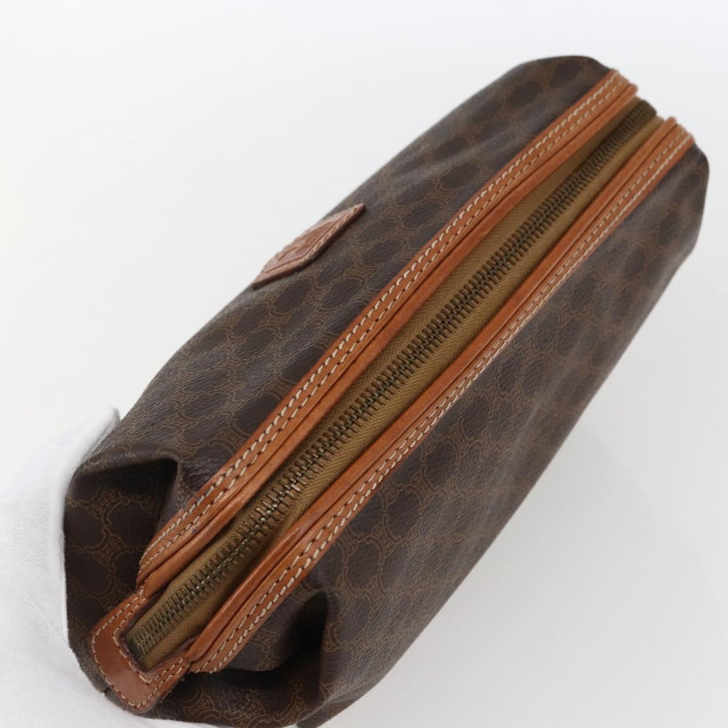Celine Macadam Pochette Canvas And Leather Brown Canvas Clutche & Pouche Bag