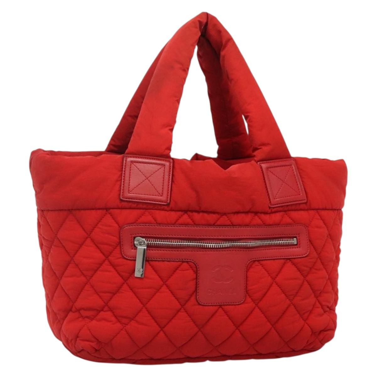 Chanel Coco Cocoon Reversible Tote Quilted Nylon Red Nylon Tote Bag Bag