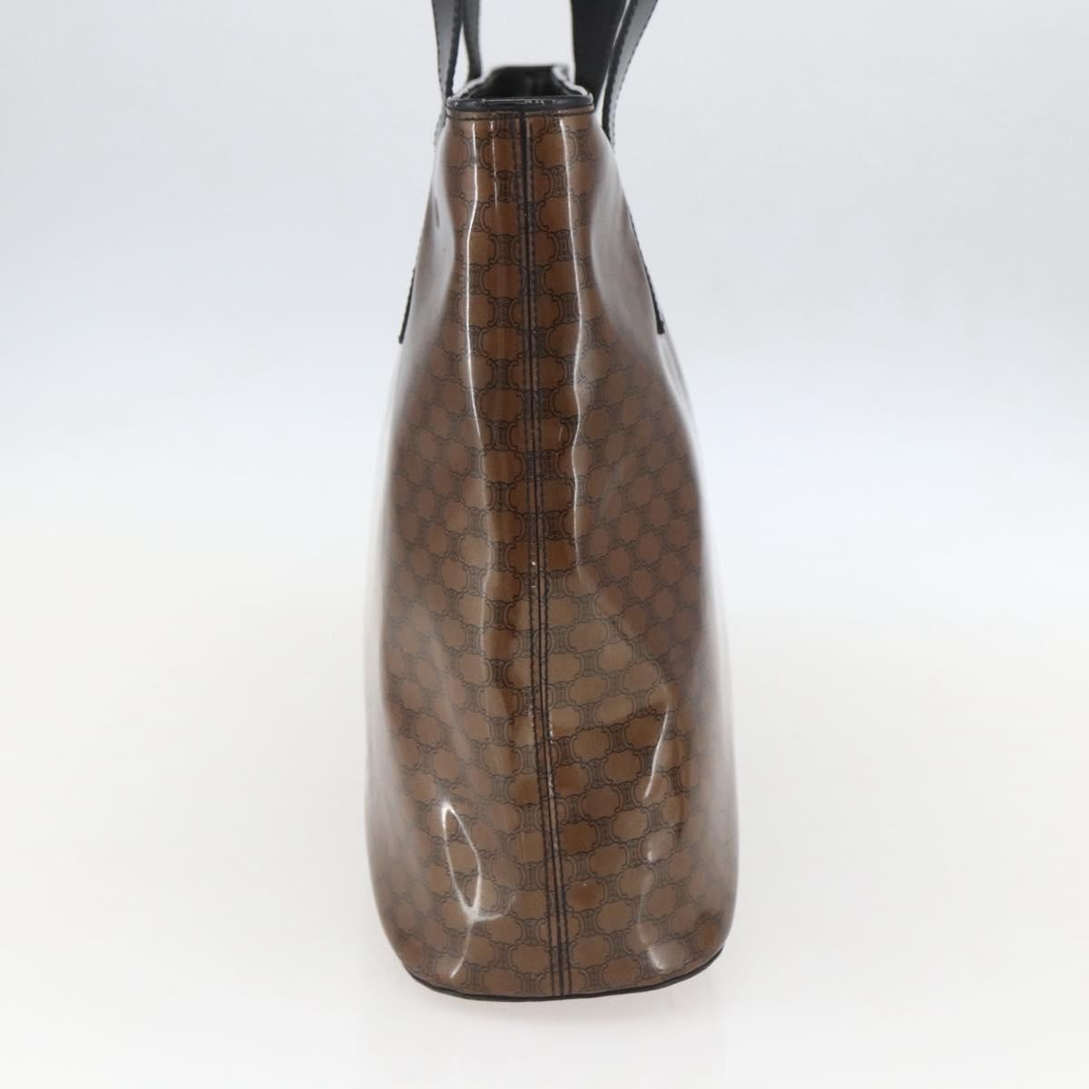Celine Vintage Macadam Shoulder Bag Macadam Canva  Vinyl Brown Plastic Shoulder Bag Bag