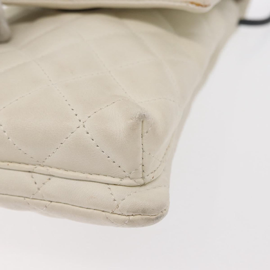 Chanel Cambon Flap Crossbody Bag Quilted Lambskin White Leather Shoulder Bag Bag