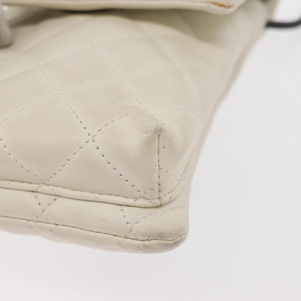 Chanel Cambon Flap Crossbody Bag Quilted Lambskin White Leather Shoulder Bag Bag