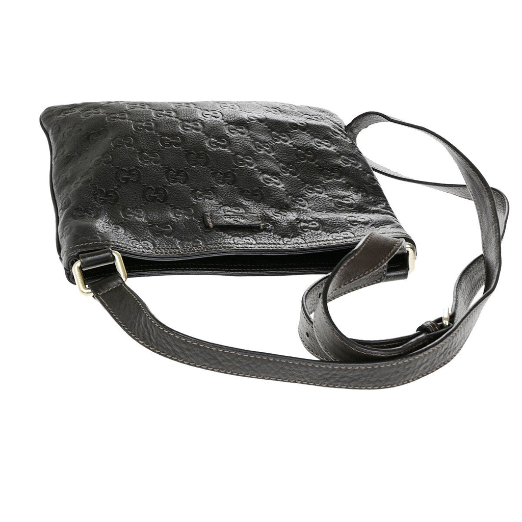 Gucci Guccissima Shoulder Bag Brown Leather Shoulder Bag Bag (Pre-Owned)