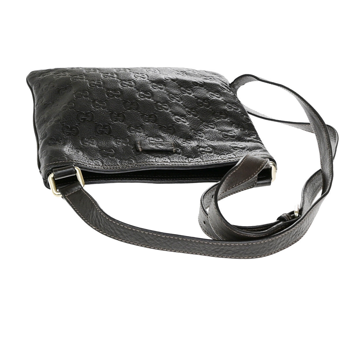 Gucci Guccissima Shoulder Bag Brown Leather Shoulder Bag Bag (Pre-Owned)