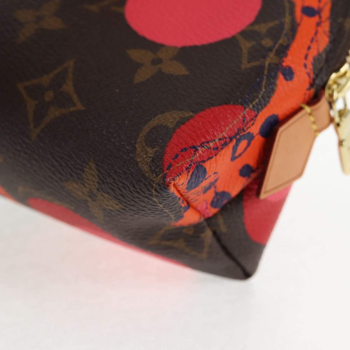 Louis Vuitton Cosmetic Pouch Limited Edition Monogram Jungle Dots Brown Canvas Bag