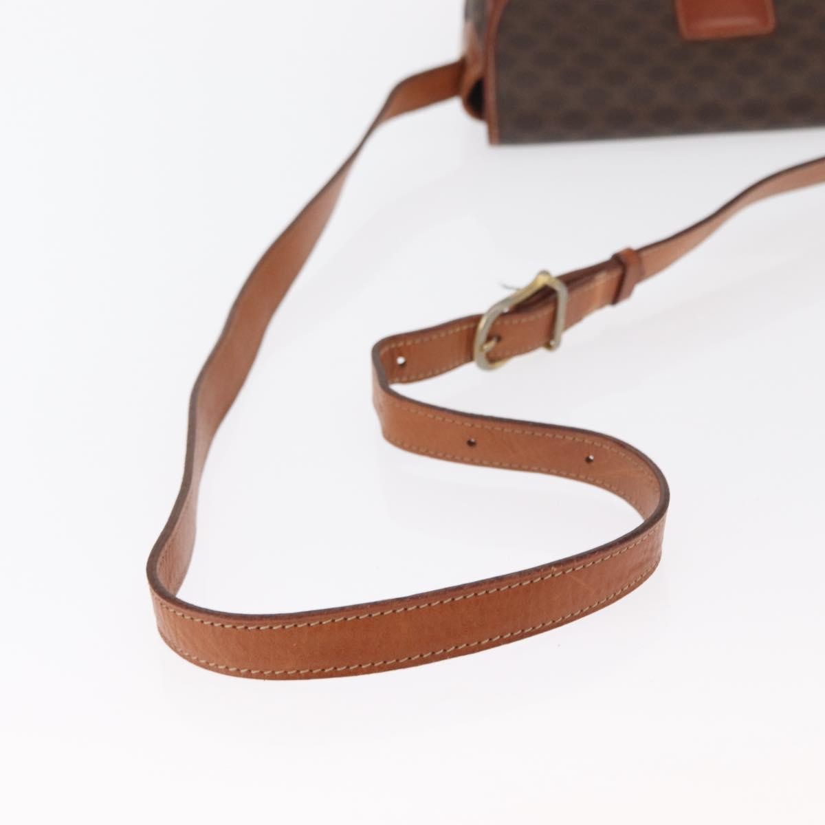 Celine Vintage Macadam Shoulder Bag Canvas And Leather Brown Canvas Shoulder Bag Bag