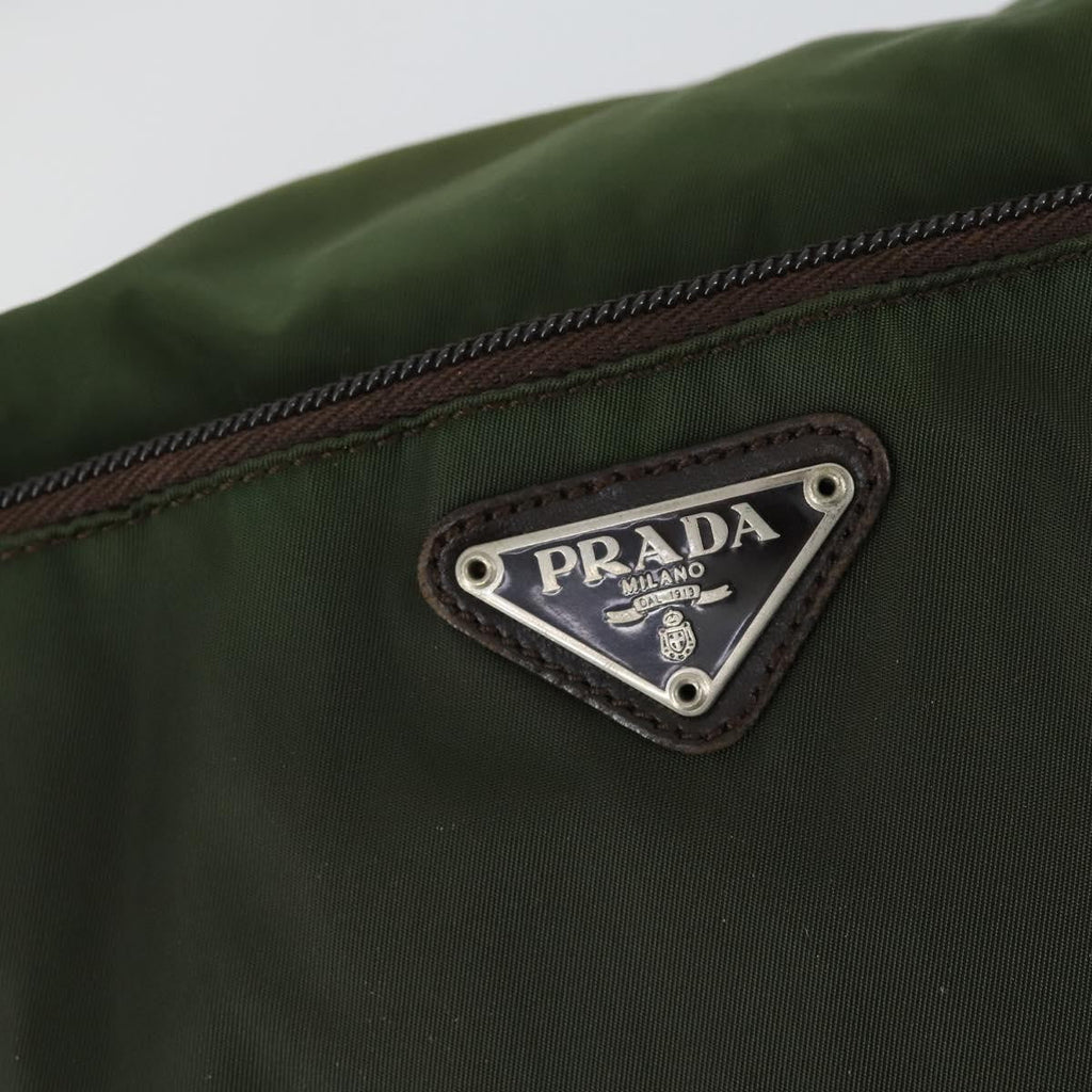 Prada Vintage Shoulder Bag Nylon And Leather Green Nylon Shoulder Bag Bag