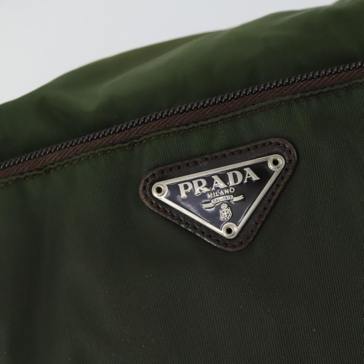 Prada Vintage Shoulder Bag Nylon And Leather Green Nylon Shoulder Bag Bag
