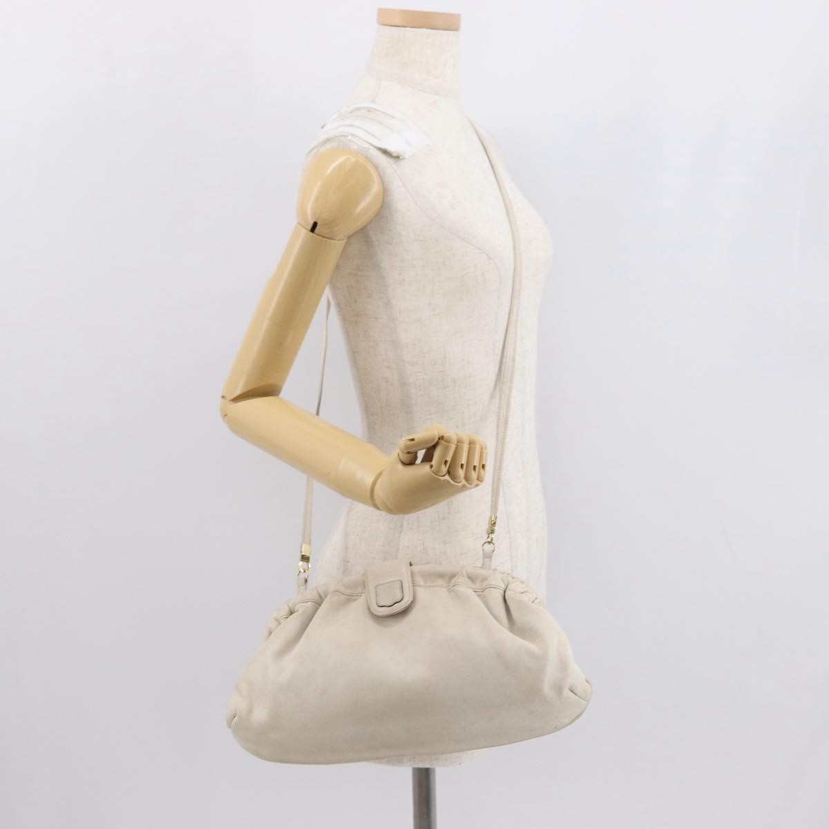 Celine Vintage Shoulder Bag Leather White Leather Shoulder Bag Bag
