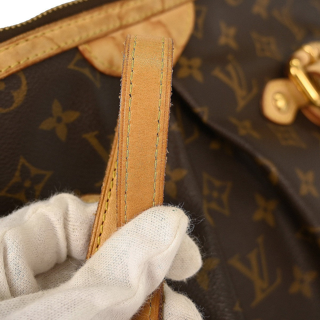 Louis Vuitton Palermo Handbag Monogram Canvas Brown Canvas Tote Bag