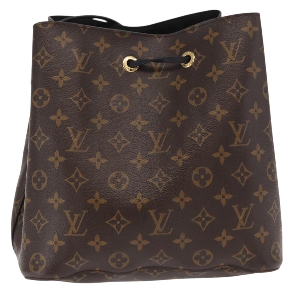 Louis Vuitton Neonoe Handbag Monogram Canvas Black Canvas Shoulder Bag