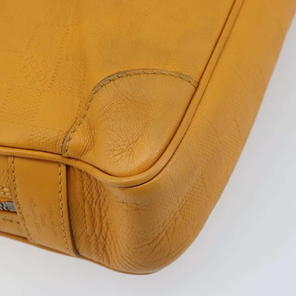 Louis Vuitton Porte-Documents Voyage Briefcase Damier Infini Leather Yellow Leather Briefcase Bag