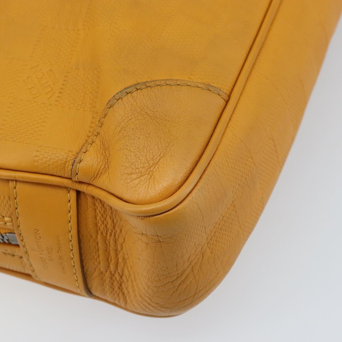 Louis Vuitton Porte-Documents Voyage Briefcase Damier Infini Leather Yellow Leather Briefcase Bag