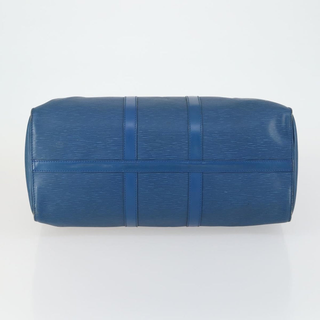 Louis Vuitton Keepall Bag Epi Leather Blue Leather Travel Bag