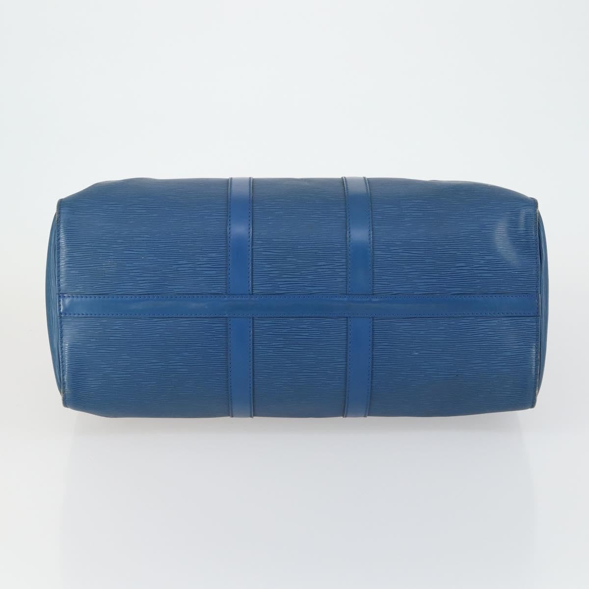 Louis Vuitton Keepall Bag Epi Leather Blue Leather Travel Bag