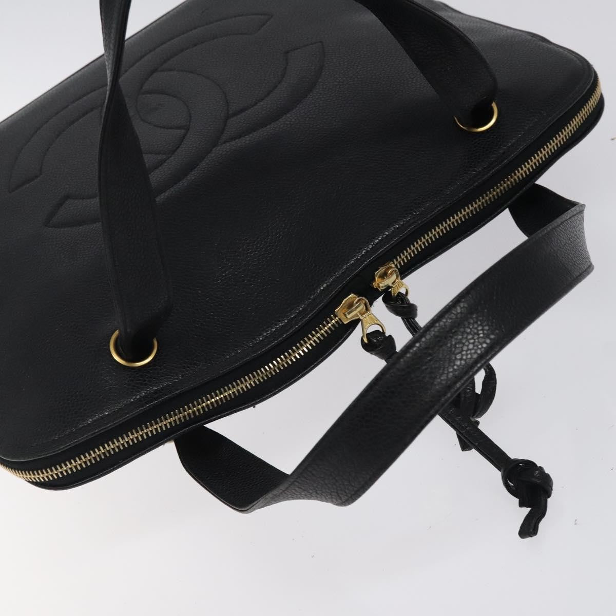 Chanel Vintage Cc Dome Bag Caviar Black Calfskin Handbag