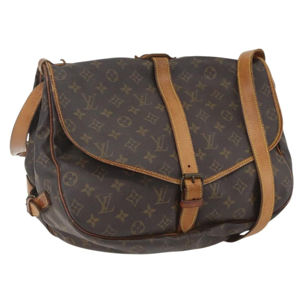Louis Vuitton Saumur Handbag Monogram Canvas Brown Canvas Shoulder Bag