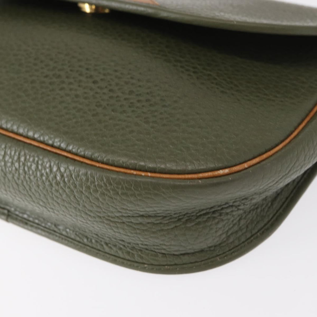 Christian Dior Vintage Shoulder Bag Leather Green Leather Shoulder Bag Bag (Pre-Owned)