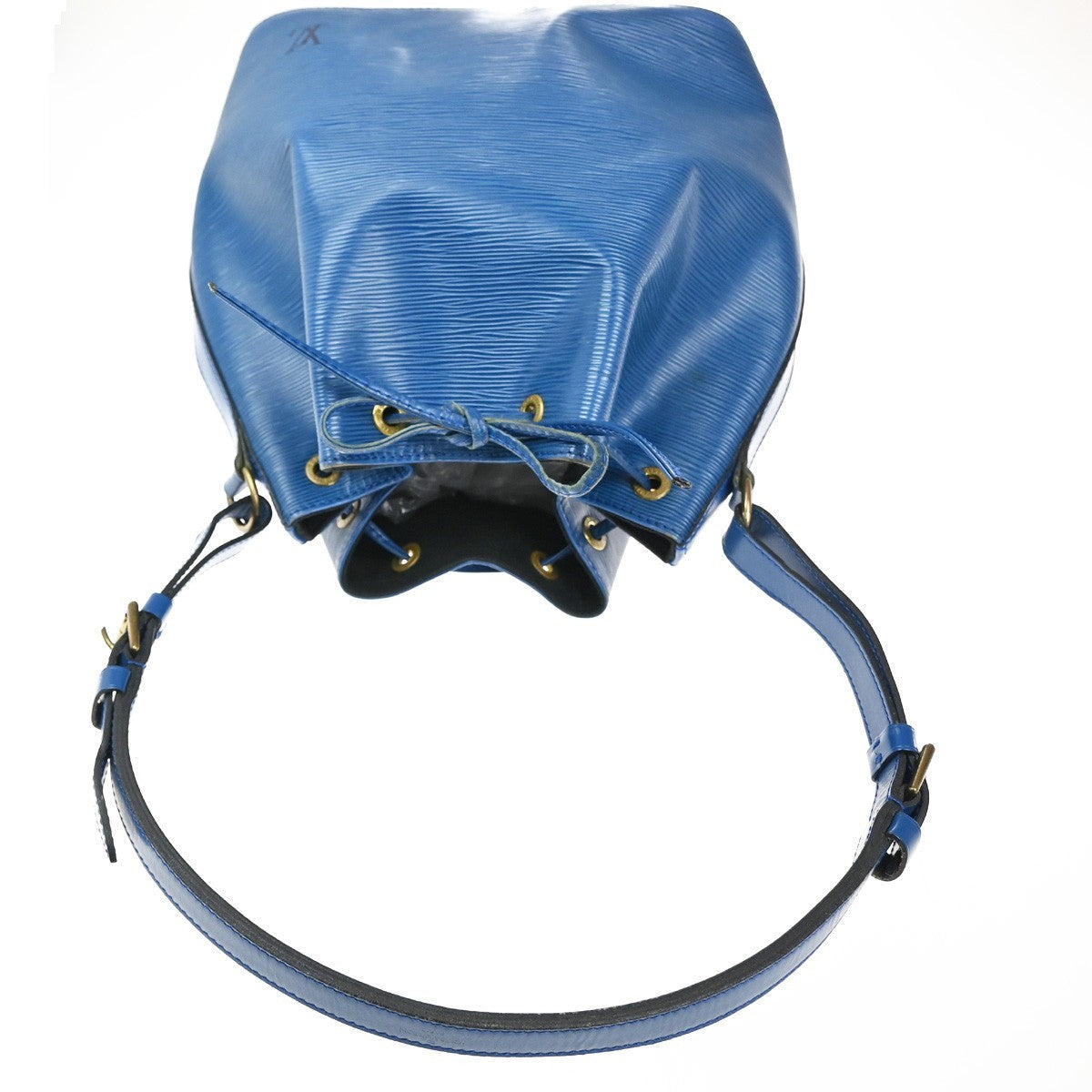 Louis Vuitton Petit Noe Handbag Epi Leather Blue Leather Shoulder Bag