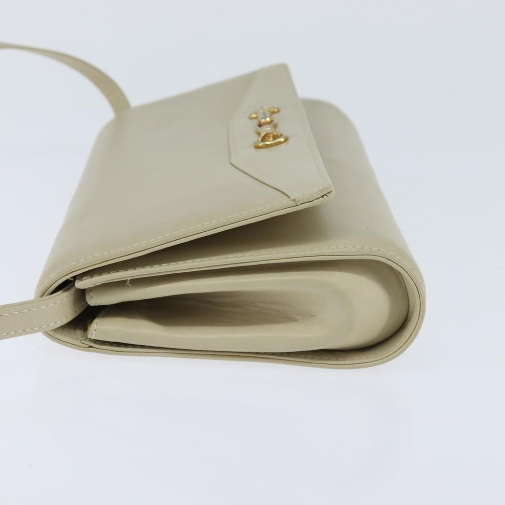 Celine Flap Shoulder Bag Leather Beige Leather Shoulder Bag Bag