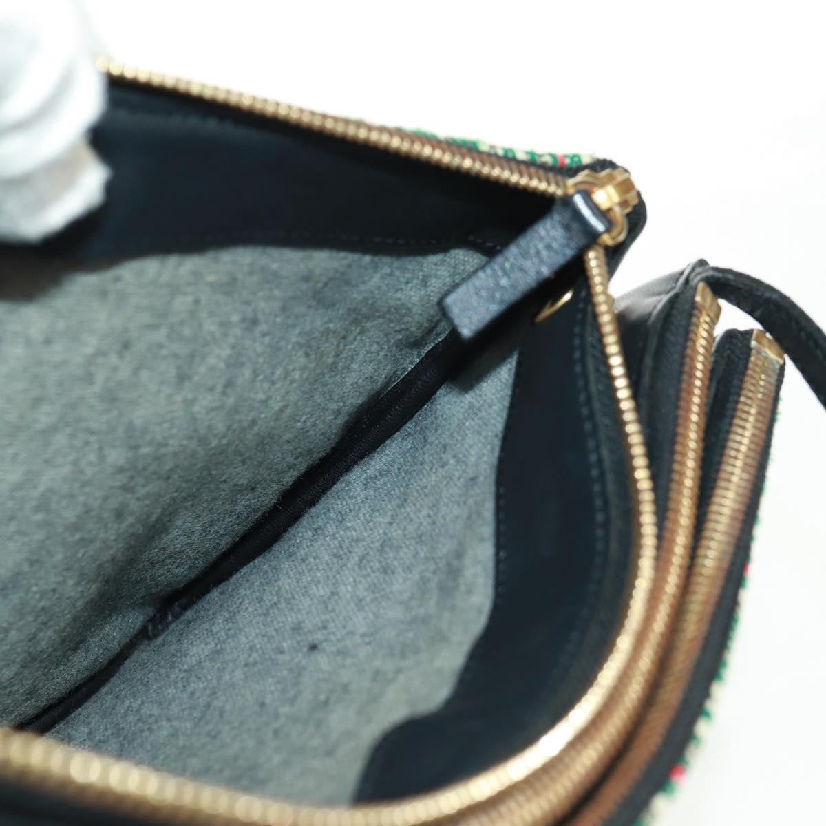 Celine Trio Crossbody Bag Tweed Green Tweed Shoulder Bag Bag