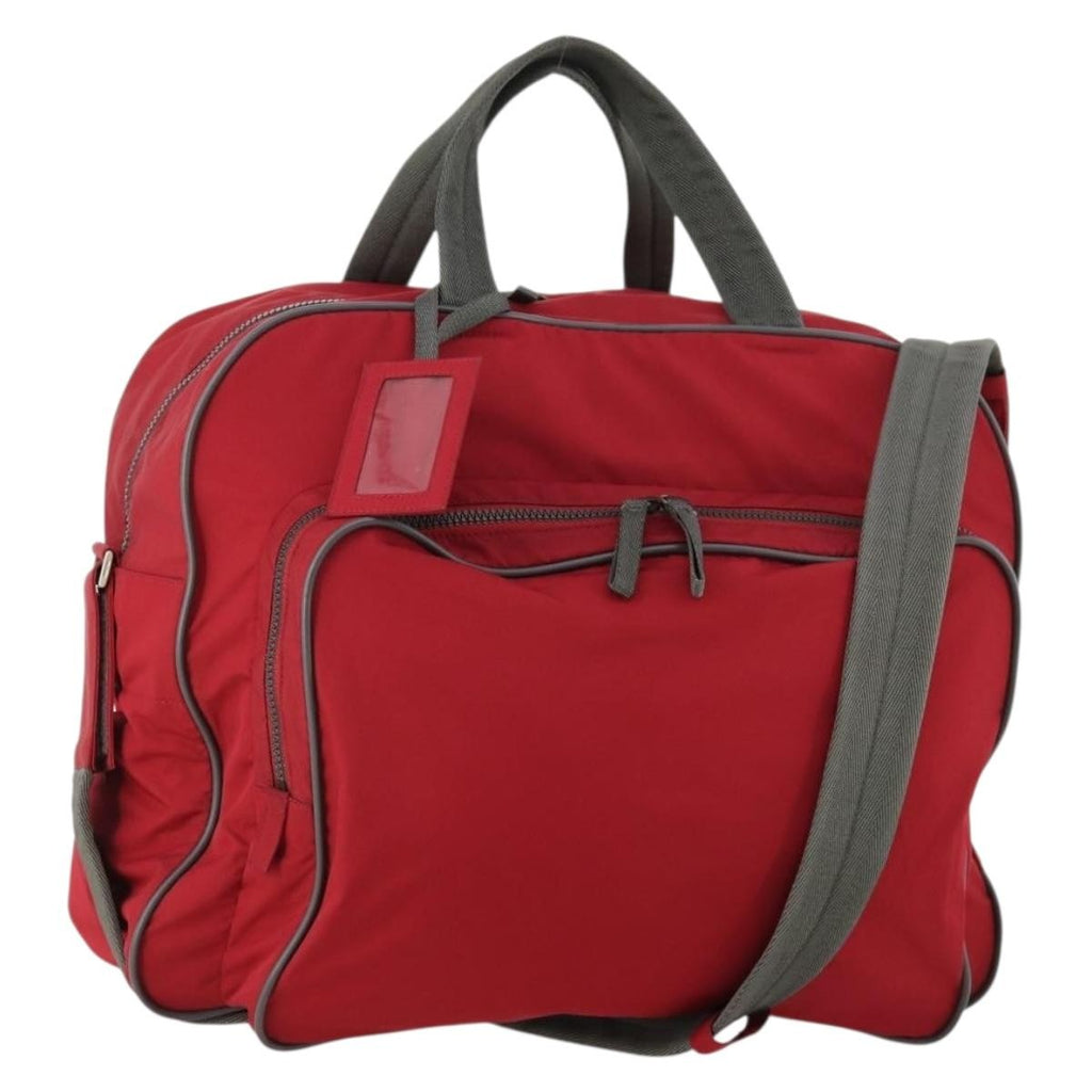 Prada Sport Line Boston Bag Nylon Red Nylon Travel Bag Bag