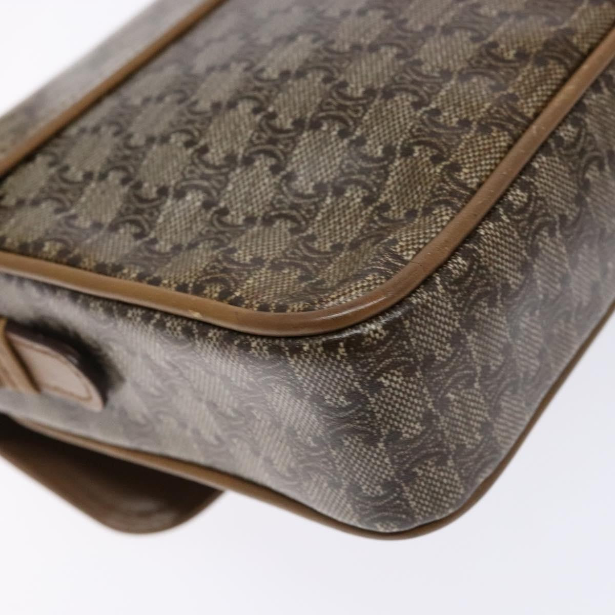 Celine Macadam Shoulder Bag Pvc Leather Beige Pvc Bag