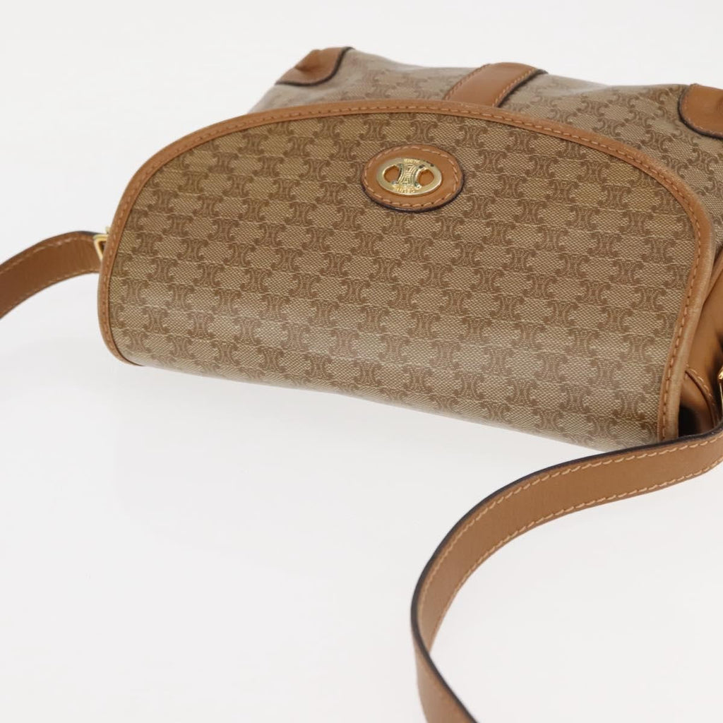 Celine Macadam Shoulder Bag Pvc Leather Beige Pvc,Canvas Bag
