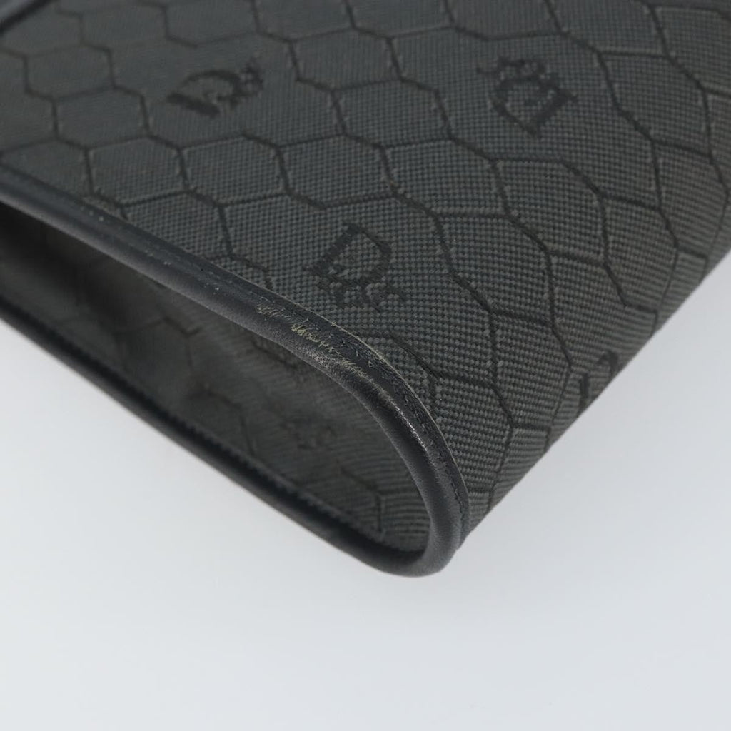 Christian Dior Vintage Honeycomb Flap Crossbody Bag Coated Canvas Black Pvc Shoulder Bag Bag (Pre-Owned)