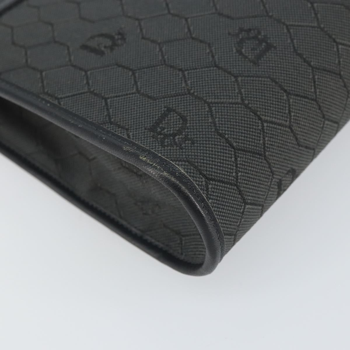 Christian Dior Vintage Honeycomb Flap Crossbody Bag Coated Canvas Black Pvc Shoulder Bag Bag (Pre-Owned)