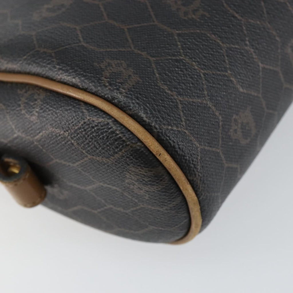 Christian Dior Vintage Honeycomb Shoulder Bag Canvas And Leather Black Canvas Shoulder Bag Bag (Pre-Owned)